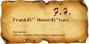 Frankó Honorátusz névjegykártya